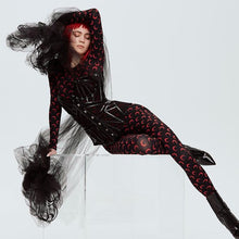 Load image into Gallery viewer, 2019 Autumn Moon Print Sheer Casual Jumpsuit Women Sexy O Neck Long Sleeve Skinny Romper Night Club Overall Outfit Streetwear