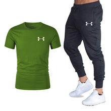 Load image into Gallery viewer, New fashion men's 2020 autumn and spring sports suit sports T-shirt sports casual trousers men's 2 sets of slim sportswear