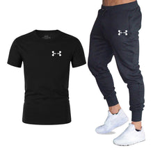 Load image into Gallery viewer, New fashion men's 2020 autumn and spring sports suit sports T-shirt sports casual trousers men's 2 sets of slim sportswear