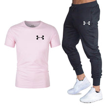 Load image into Gallery viewer, New fashion men's 2020 autumn and spring sports suit sports T-shirt sports casual trousers men's 2 sets of slim sportswear