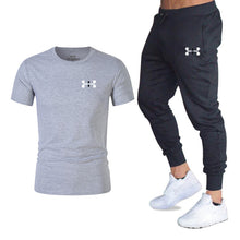 Load image into Gallery viewer, New fashion men's 2020 autumn and spring sports suit sports T-shirt sports casual trousers men's 2 sets of slim sportswear