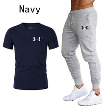 Load image into Gallery viewer, New fashion men's 2020 autumn and spring sports suit sports T-shirt sports casual trousers men's 2 sets of slim sportswear