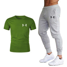 Load image into Gallery viewer, New fashion men's 2020 autumn and spring sports suit sports T-shirt sports casual trousers men's 2 sets of slim sportswear