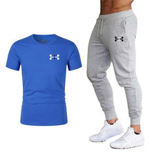 Load image into Gallery viewer, New fashion men's 2020 autumn and spring sports suit sports T-shirt sports casual trousers men's 2 sets of slim sportswear