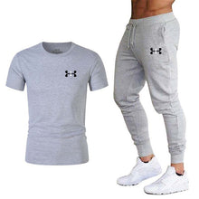 Load image into Gallery viewer, New fashion men's 2020 autumn and spring sports suit sports T-shirt sports casual trousers men's 2 sets of slim sportswear