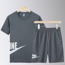Load image into Gallery viewer, Sports Male Tracksuit Clothing Summer Men Set Fitness Suit Sporting Suits Short Sleeve T Shirt Shorts Quick Drying 2 Piece Set