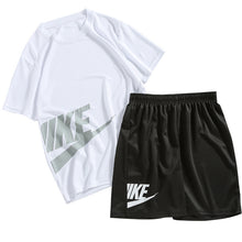 Load image into Gallery viewer, Summer 2Pcs Set Tracksuit Men Sportswear Casual Short Sleeve T shirt +Shorts Men's Fitness Sportsuit Man Tracksuit Plus Size 5XL