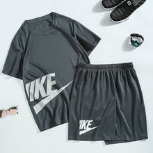 Load image into Gallery viewer, Summer 2Pcs Set Tracksuit Men Sportswear Casual Short Sleeve T shirt +Shorts Men's Fitness Sportsuit Man Tracksuit Plus Size 5XL
