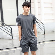 Load image into Gallery viewer, Summer 2Pcs Set Tracksuit Men Sportswear Casual Short Sleeve T shirt +Shorts Men's Fitness Sportsuit Man Tracksuit Plus Size 5XL