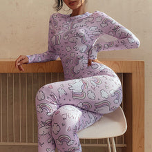 Load image into Gallery viewer, 2019 Autumn Moon Print Sheer Casual Jumpsuit Women Sexy O Neck Long Sleeve Skinny Romper Night Club Overall Outfit Streetwear
