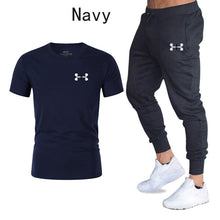 Load image into Gallery viewer, New fashion men's 2020 autumn and spring sports suit sports T-shirt sports casual trousers men's 2 sets of slim sportswear
