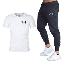 Load image into Gallery viewer, New fashion men's 2020 autumn and spring sports suit sports T-shirt sports casual trousers men's 2 sets of slim sportswear
