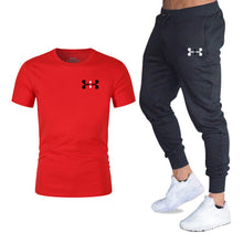 Load image into Gallery viewer, New fashion men's 2020 autumn and spring sports suit sports T-shirt sports casual trousers men's 2 sets of slim sportswear
