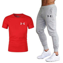 Load image into Gallery viewer, New fashion men's 2020 autumn and spring sports suit sports T-shirt sports casual trousers men's 2 sets of slim sportswear
