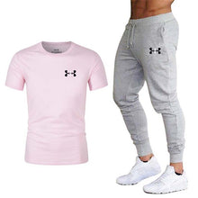Load image into Gallery viewer, New fashion men's 2020 autumn and spring sports suit sports T-shirt sports casual trousers men's 2 sets of slim sportswear
