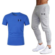 Load image into Gallery viewer, New fashion men's 2020 autumn and spring sports suit sports T-shirt sports casual trousers men's 2 sets of slim sportswear
