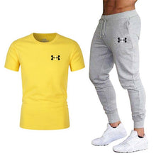 Load image into Gallery viewer, New fashion men's 2020 autumn and spring sports suit sports T-shirt sports casual trousers men's 2 sets of slim sportswear
