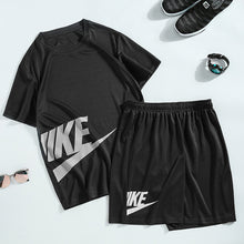 Load image into Gallery viewer, Summer 2Pcs Set Tracksuit Men Sportswear Casual Short Sleeve T shirt +Shorts Men's Fitness Sportsuit Man Tracksuit Plus Size 5XL
