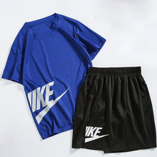 Load image into Gallery viewer, Summer 2Pcs Set Tracksuit Men Sportswear Casual Short Sleeve T shirt +Shorts Men's Fitness Sportsuit Man Tracksuit Plus Size 5XL
