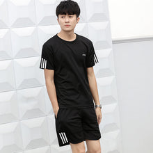 Load image into Gallery viewer, Summer 2Pcs Set Tracksuit Men Sportswear Casual Short Sleeve T shirt +Shorts Men's Fitness Sportsuit Man Tracksuit Plus Size 5XL
